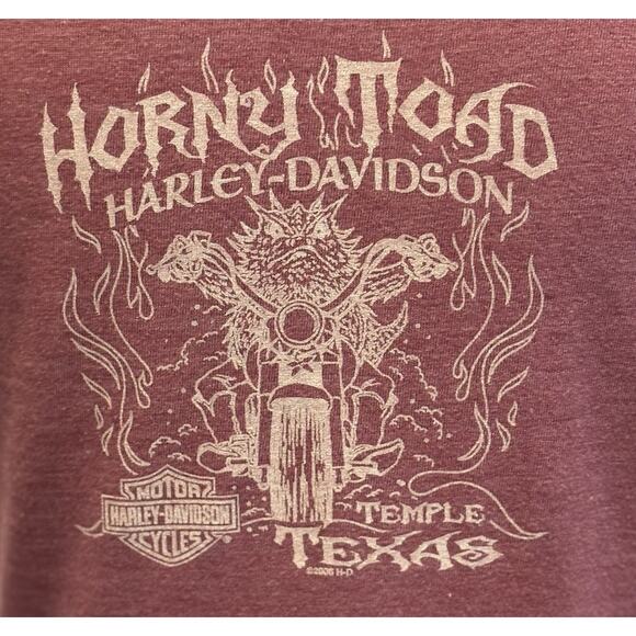 Harley-Davidson Plum Cold Shoulder Embellished T-Shirt Temple, TX Small - Picture 5 of 5